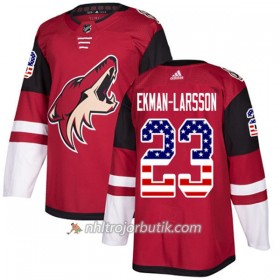 Män Ishockey Arizona Coyotes Tröja Oliver Ekman-Larsson 23 Adidas 2017-2018 Röd USA Flag Fashion Authentic